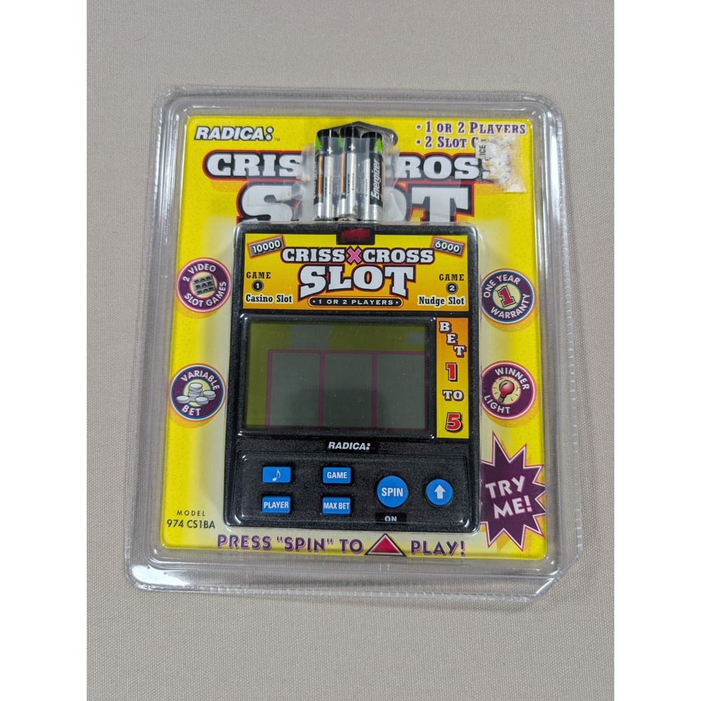 Radica Criss Cross Slot Handheld Electronic Game NEW Sealed Model 974 Vintage